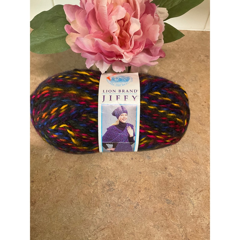Lion Brand Jiffy Yarn Sante Fe 353 Variegated Mohair Look Acrylic 115 Yards